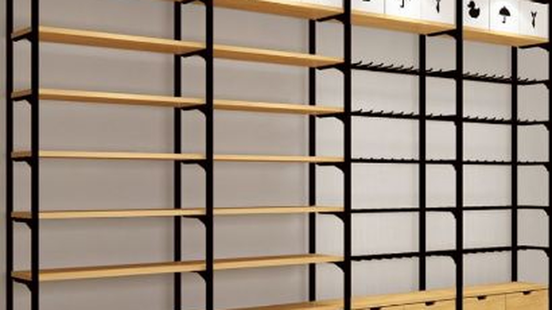 Multi-Tier Retail & Library Display Rack with Black Metal Framework