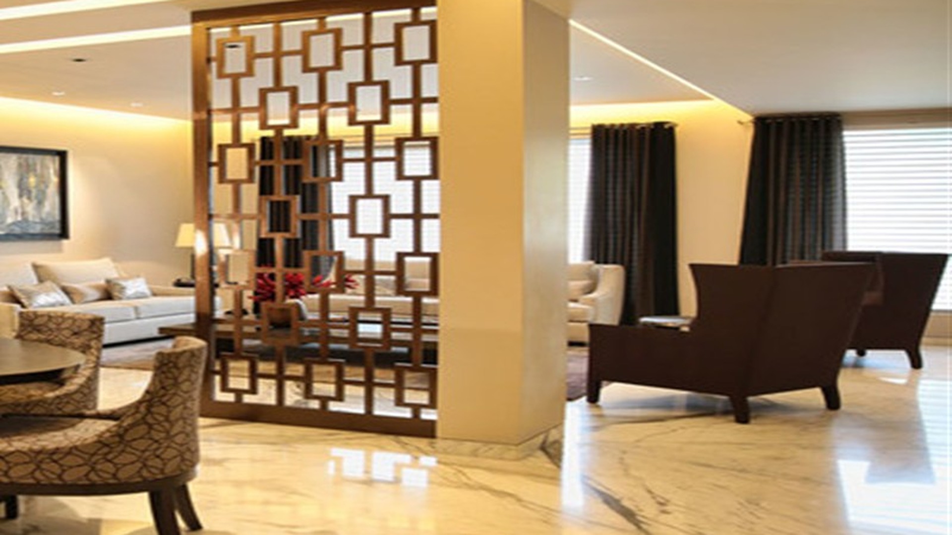 Bronze PVD Stainless Steel Geometric Space Divider