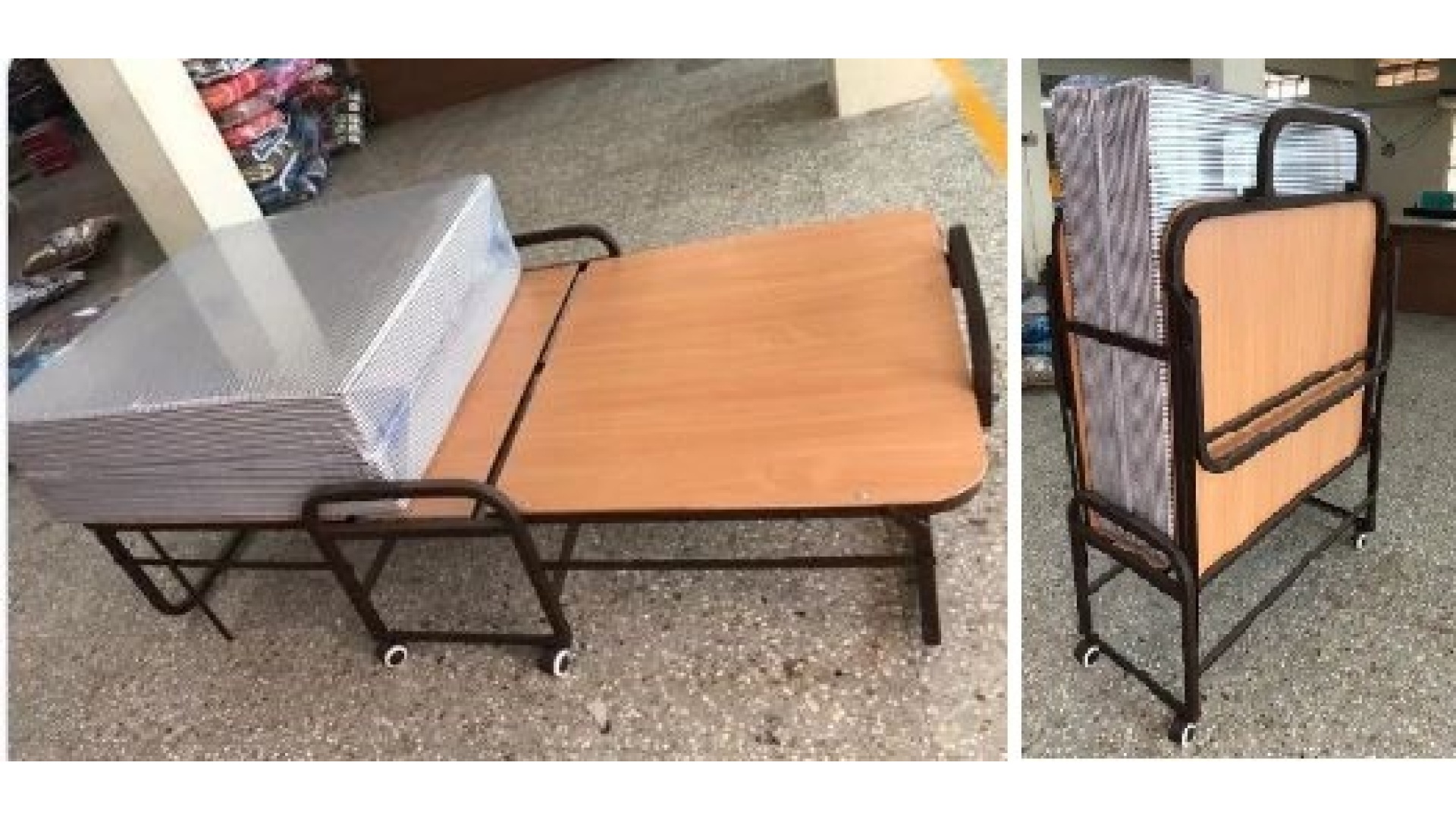 Rollaway Portable Folding Guest Bed on Castor Wheels