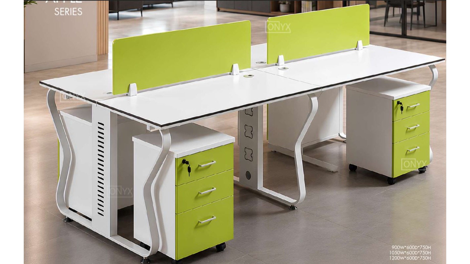 Dual-Sided Linear Benching Workstations with Mobile Pedestals