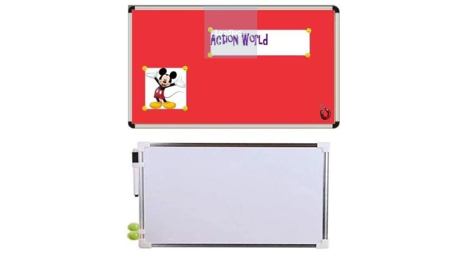 Dual Fabric Notice Board & Magnetic Dry-Erase Whiteboard