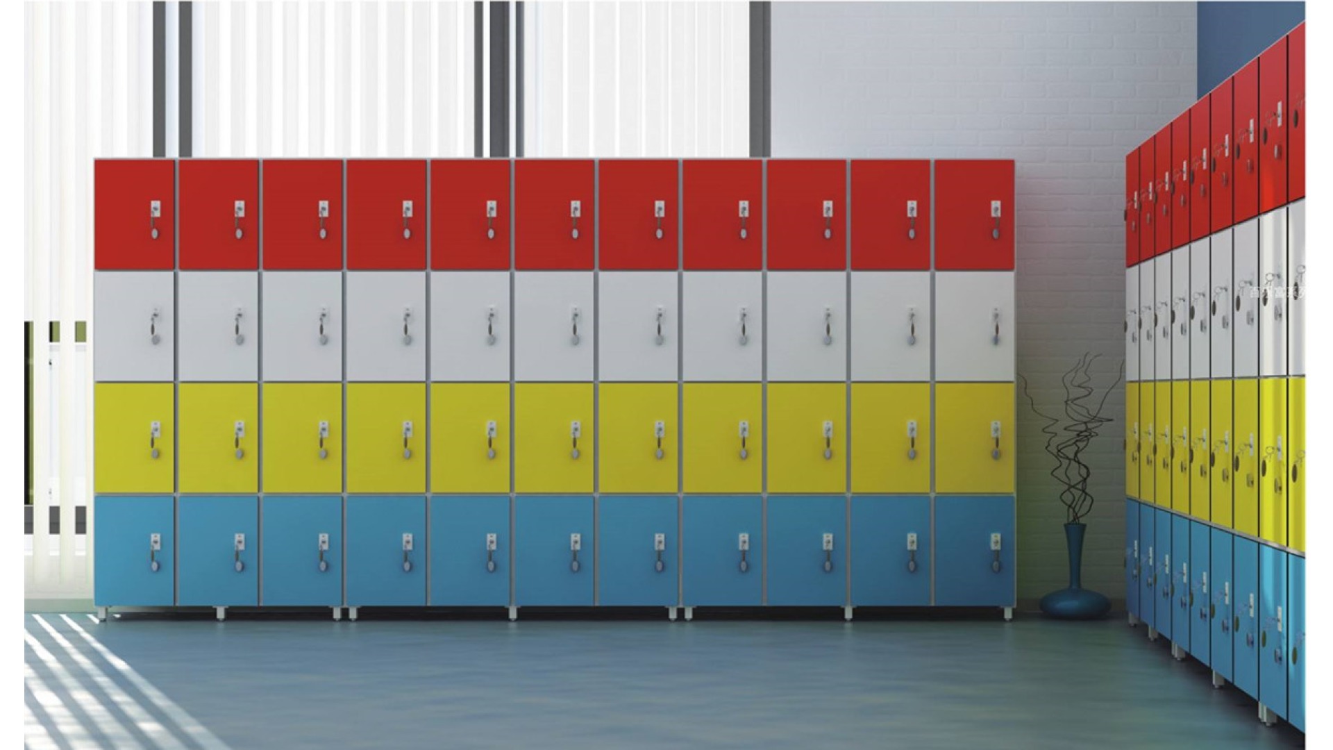 Multi-Tier Color-Coded Institutional Student Locker Units