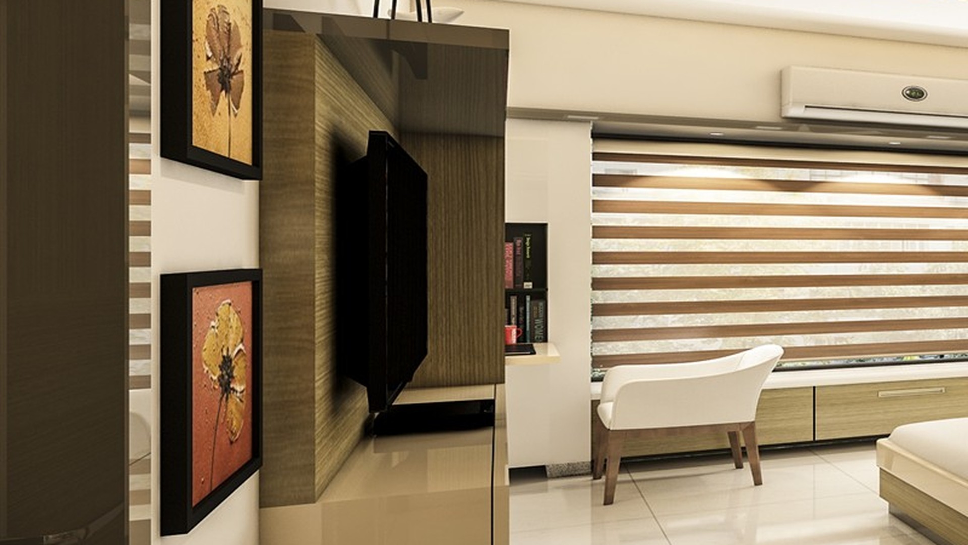 Sleek High-Gloss & Smoked Oak Wall-Mounted TV Console